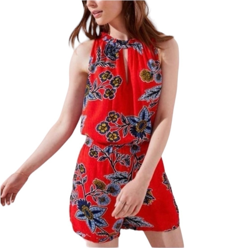 Loft Floral Print Sleeveless Romper Size small